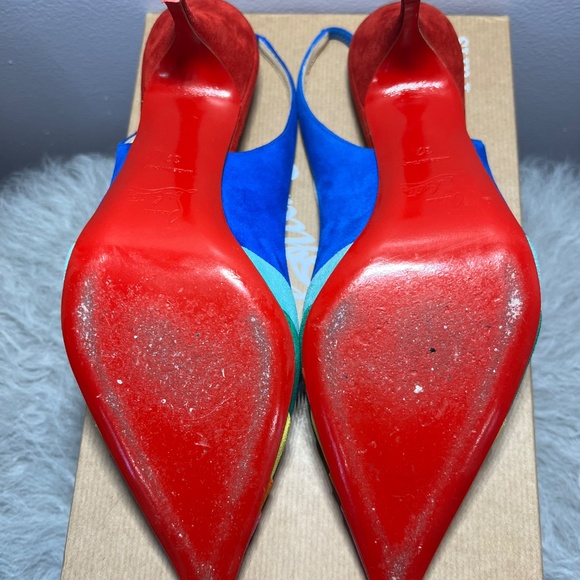Christian Louboutin Degradama 80 Rainbow Suede Slingback’s - Picture 7 of 15